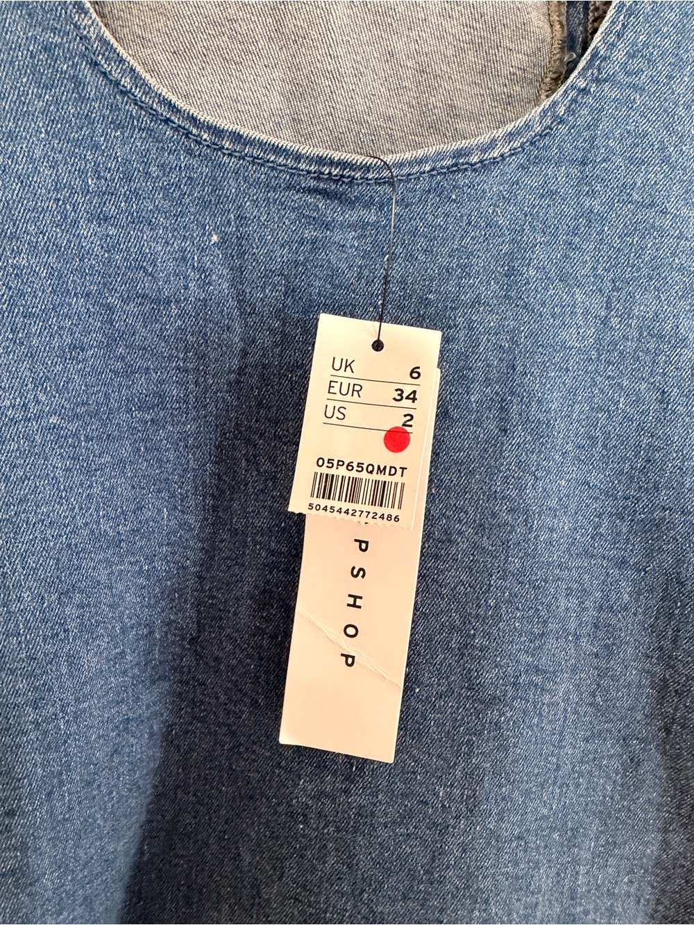 TOPSHOP Blue Denim Tank Dress - Picture 5 of 8